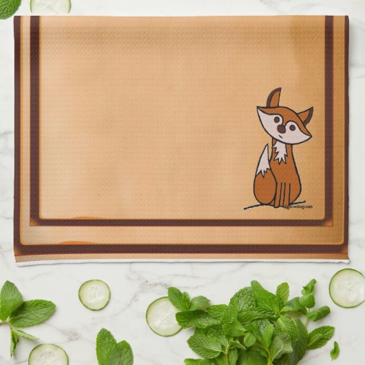 figdewdrops Fig the fox kitchen towel Geschirrtuch (Gefaltet)