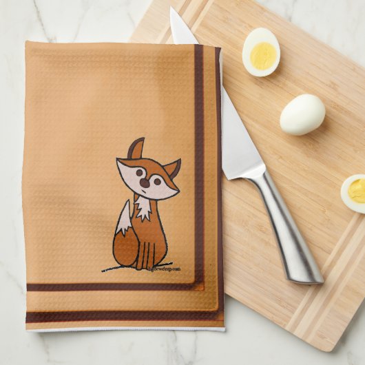 figdewdrops Fig the fox kitchen towel Geschirrtuch (Viertel Falte)