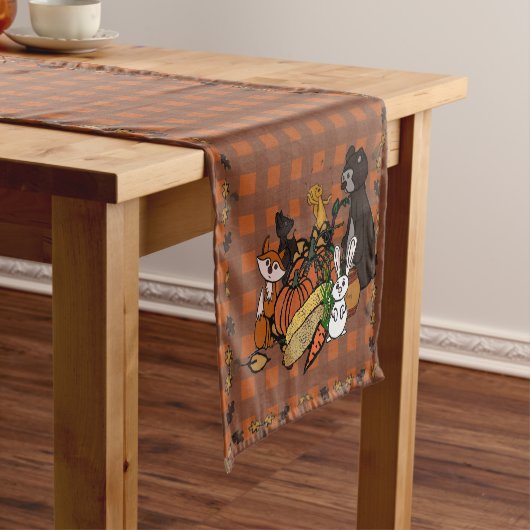 figdewdrop's Herbst-Gingham-Tischläufer Kurzer Tischläufer (Beispiel)