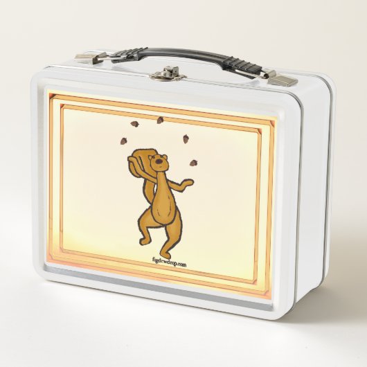 figdewdrops Jonglierendes Eichhörnchen-Lunchbox Metall Brotdose (Vorderseite)