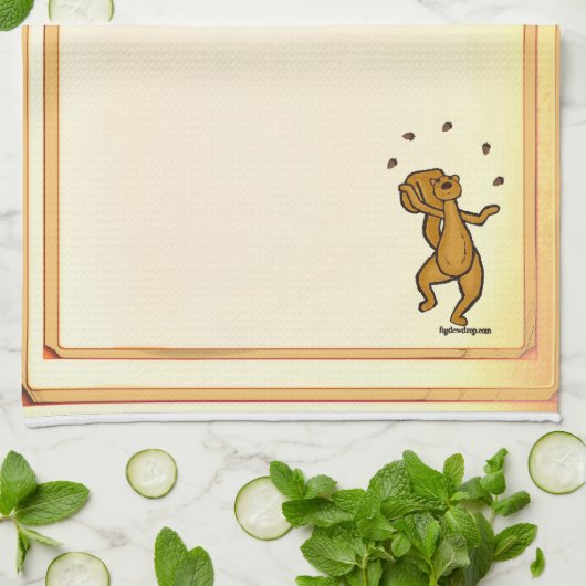 figdewdrops Juggling Squirrel kitchen towel Geschirrtuch (Gefaltet)