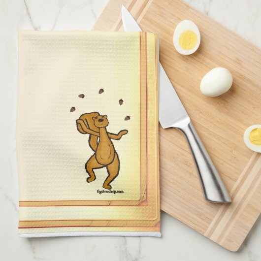 figdewdrops Juggling Squirrel kitchen towel Geschirrtuch (Viertel Falte)
