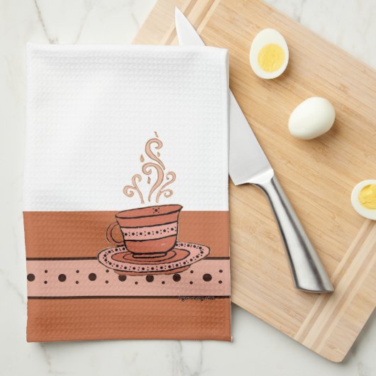 figdewdrops Orange Relax Cup Küchenhandtuch Geschirrtuch (Viertel Falte)
