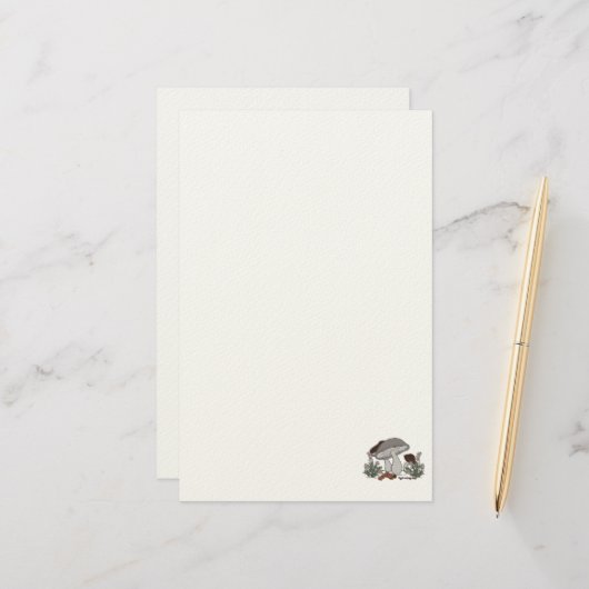 figdewdrops Raupenpilz stationär Briefpapier (Vorderseite/Rückseite Beispiel)