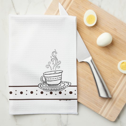 figdewdrops White Relax Cup kitchen towel Geschirrtuch (Viertel Falte)
