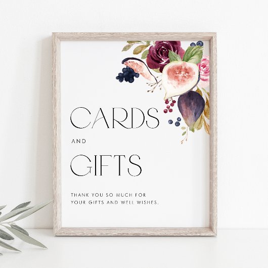 Figes and Berry Floral Wedding Cards and Gifts Poster