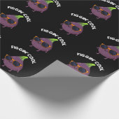 Figgin Cool Funny Fig Food Puff Dark BG Geschenkpapier (Ecke)