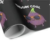Figgin Cool Funny Fig Food Puff Dark BG Geschenkpapier (Rolleneckpunkt)