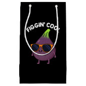 Figgin Cool Funny Fig Food Puff Dark BG Kleine Geschenktüte (Vorderseite)