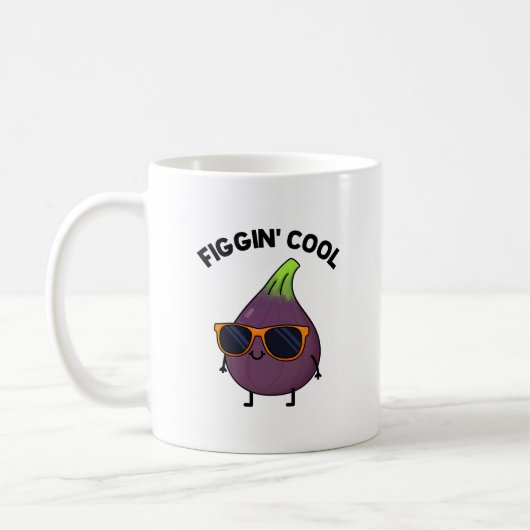 Figgin Cool Funny Fig Food Puff Kaffeetasse (Links)