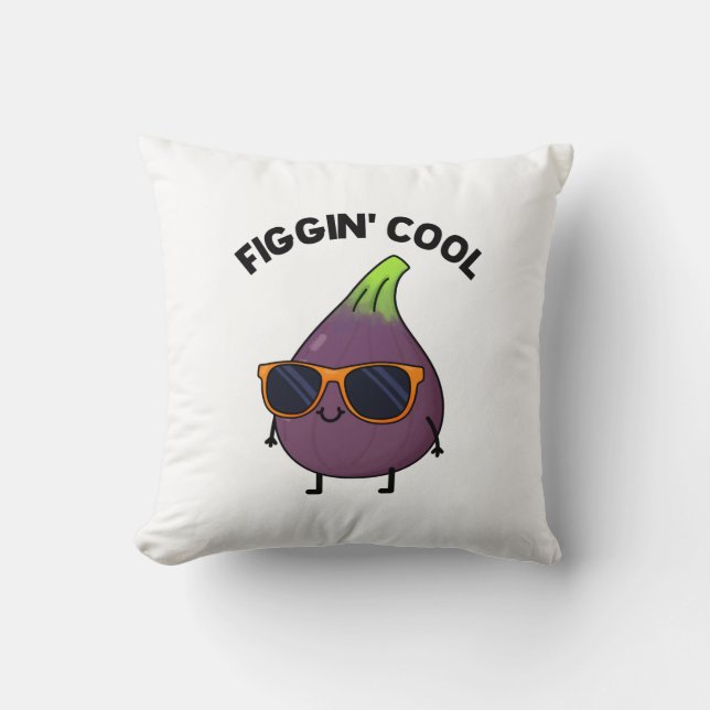 Figgin Cool Funny Fig Food Puff Kissen (Vorderseite)
