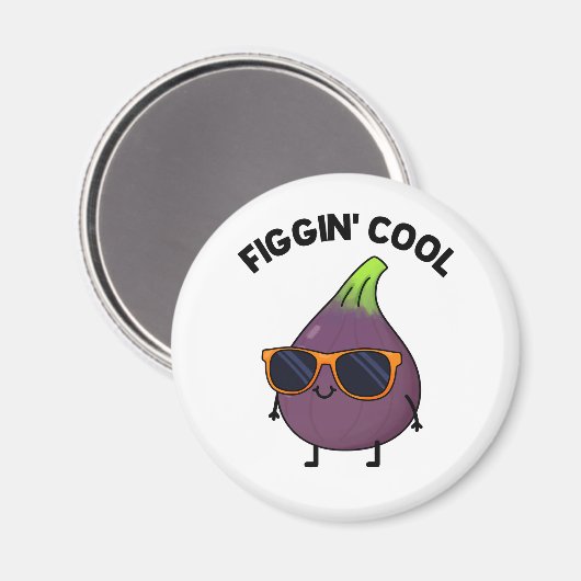 Figgin Cool Funny Fig Food Puff Magnet (Vorderseite/Rückseite)