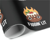 Figgin Lit Funny Figgy Pudding Pun Dark BG Geschenkpapier (Rolleneckpunkt)