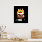 Figgin Lit Funny Figgy Pudding Pun Dark BG Poster (Küche)