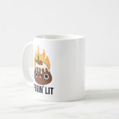 Figgin Lit Funny Figgy Pudding Pun Kaffeetasse (Vorderseite Links)