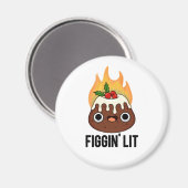 Figgin Lit Funny Figgy Pudding Pun Magnet (Vorderseite/Rückseite)