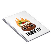 Figgin Lit Funny Figgy Pudding Pun Notizblock (Rechte Seite)