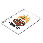 Figgin Lit Funny Figgy Pudding Pun Notizblock (Linke Seite)