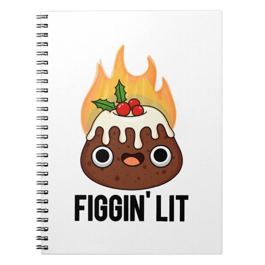 Figgin Lit Funny Figgy Pudding Pun Notizblock (Vorderseite)
