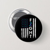 Fight American Flag Ribbon Suicide Prevention Awar Button (Vorne & Hinten)
