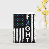 Fight American Flag Ribbon Suicide Prevention Awar Karte (Gelbe Blume)