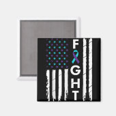 Fight American Flag Ribbon Suicide Prevention Awar Magnet (Vorderseite/Rückseite)