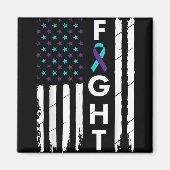 Fight American Flag Ribbon Suicide Prevention Awar Magnet (Vorne)