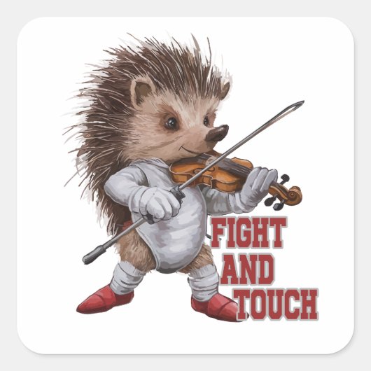 fight and touch quadratischer aufkleber (Vorderseite)