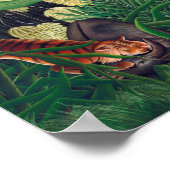 Fight Between A Tiger And A Buffalo Henri Rousseau Poster (Ecke)