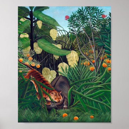 Fight Between A Tiger And A Buffalo Henri Rousseau Poster (Vorne)