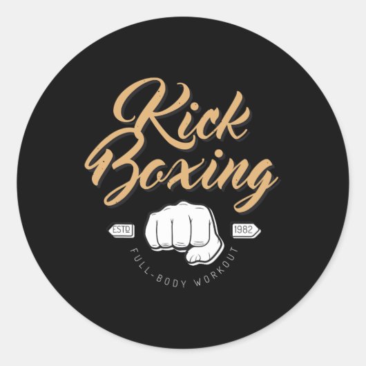Fight Boxing Kickboxing  Runder Aufkleber (Vorderseite)