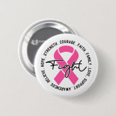 Fight Breast Cancer Awareness Button (Vorne & Hinten)