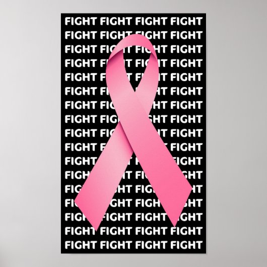 Fight Breast Cancer Pink Ribbon Poster (Vorne)