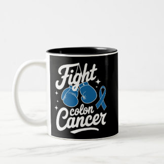 Fight Colon Cancer Blue Ribbon Colon Cancer Zweifarbige Tasse