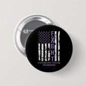 Fight Flag Purple Ribbon Suprt Pancreatic Cancer Button (Vorne & Hinten)