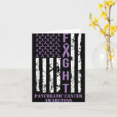 Fight Flag Purple Ribbon Suprt Pancreatic Cancer Karte (Gelbe Blume)