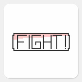 "Fight" Gamers Nostalgia Quadratischer Aufkleber