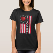Fight Heart Disease Awareness US Flag CHD Warrior T-Shirt (Vorderseite)