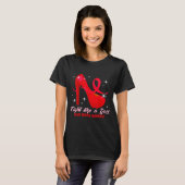 Fight Like A Boss Heart Health Heart Disease Aware T-Shirt (Vorne ganz)