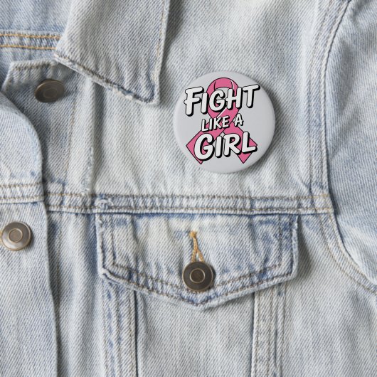 Fight Like a Girl | Breast Cancer Awareness Design Button (Beispiel)