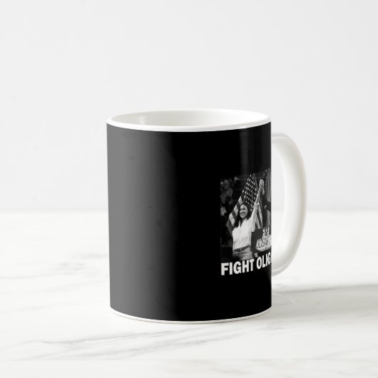Fight Oligarchy Bernie Sanders And Aoc Freedom Us  Kaffeetasse (VorderseiteRechts)