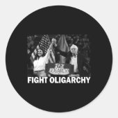 Fight Oligarchy Bernie Sanders And Aoc Freedom Us Runder Aufkleber (Vorderseite)