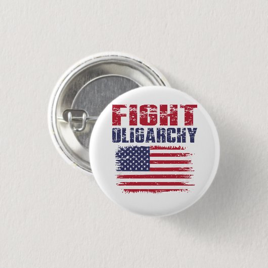 Fight Oligarchy Protest Button (Vorne & Hinten)