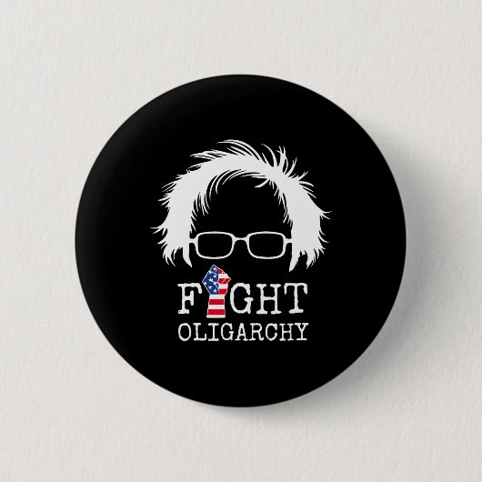Fight Oligarchy Sanders And Aoc Freedom Us Anti Tr Button (Vorderseite)