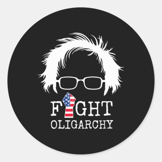 Fight Oligarchy Sanders And Aoc Freedom Us Anti Tr Runder Aufkleber (Vorderseite)