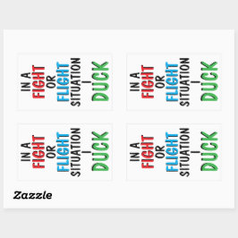 Fight or Flight Funny Survival Humor Mug Rechteckiger Aufkleber