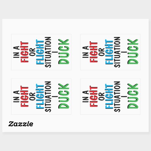 Fight or Flight Funny Survival Humor Mug Rechteckiger Aufkleber (Blatt)