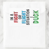 Fight or Flight Funny Survival Humor Mug Rechteckiger Aufkleber (Tasche)