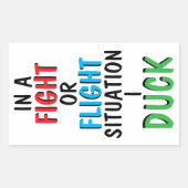 Fight or Flight Funny Survival Humor Mug Rechteckiger Aufkleber (Vorderseite)