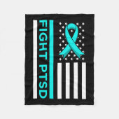 Fight Ptsd Stress Awareness Usa Flag Ribbon Graphe Fleecedecke (Vorderseite)